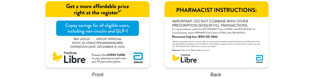 FreeStyle Libre systems Copay Card